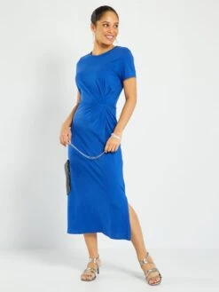 Vestido Largo De Punto - Azul 12 Vestido Largo De Punto - Azul -TrendyModa Ventas vestido largo de punto azul acj38 1 frb5