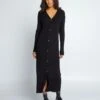 Vestido Largo De Punto De Canalé - Negro -TrendyModa Ventas vestido largo de punto de canale negro aji86 1 frb1
