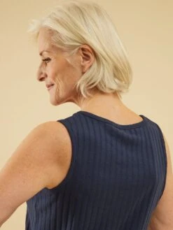 Vestido Largo De Punto De Canalé - Negro Iris -TrendyModa Ventas vestido largo de punto de canale negro iris zq448 1 frb7