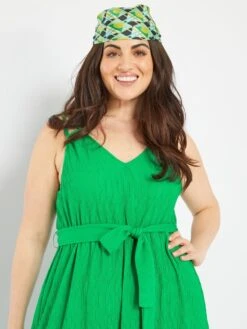 Vestido Largo De Punto De Crepé - Verde Flúor -TrendyModa Ventas vestido largo de punto de crepe verde fluor zs967 3 frb3