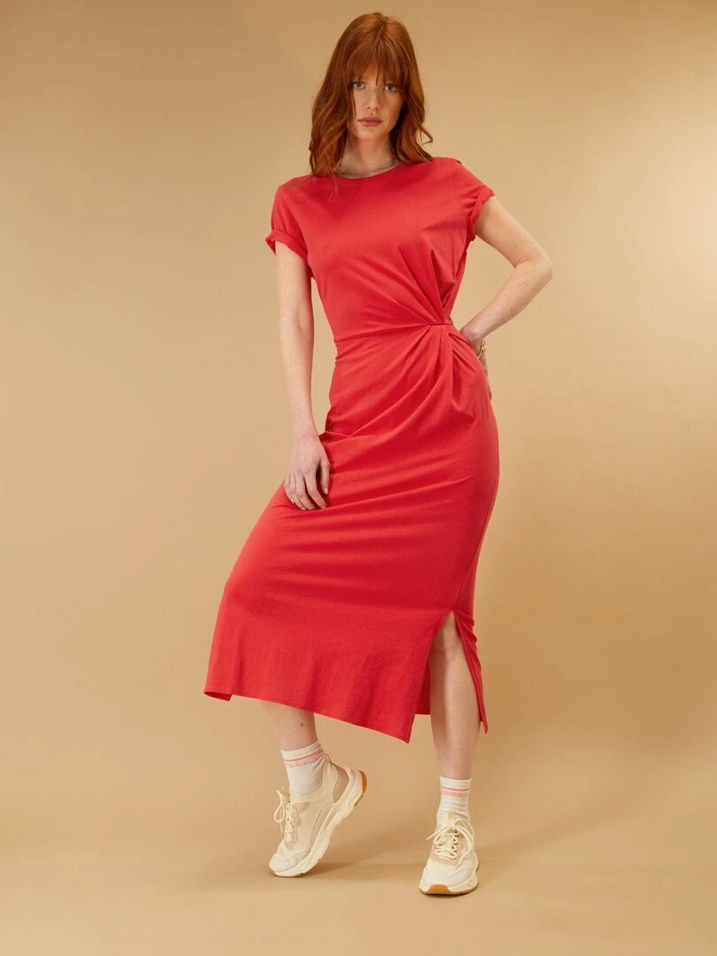 Vestido Largo De Punto - Rojo 3 Vestido Largo De Punto - Rojo