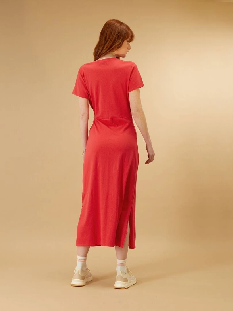 Vestido Largo De Punto - Rojo 5 Vestido Largo De Punto - Rojo - Imagen 3