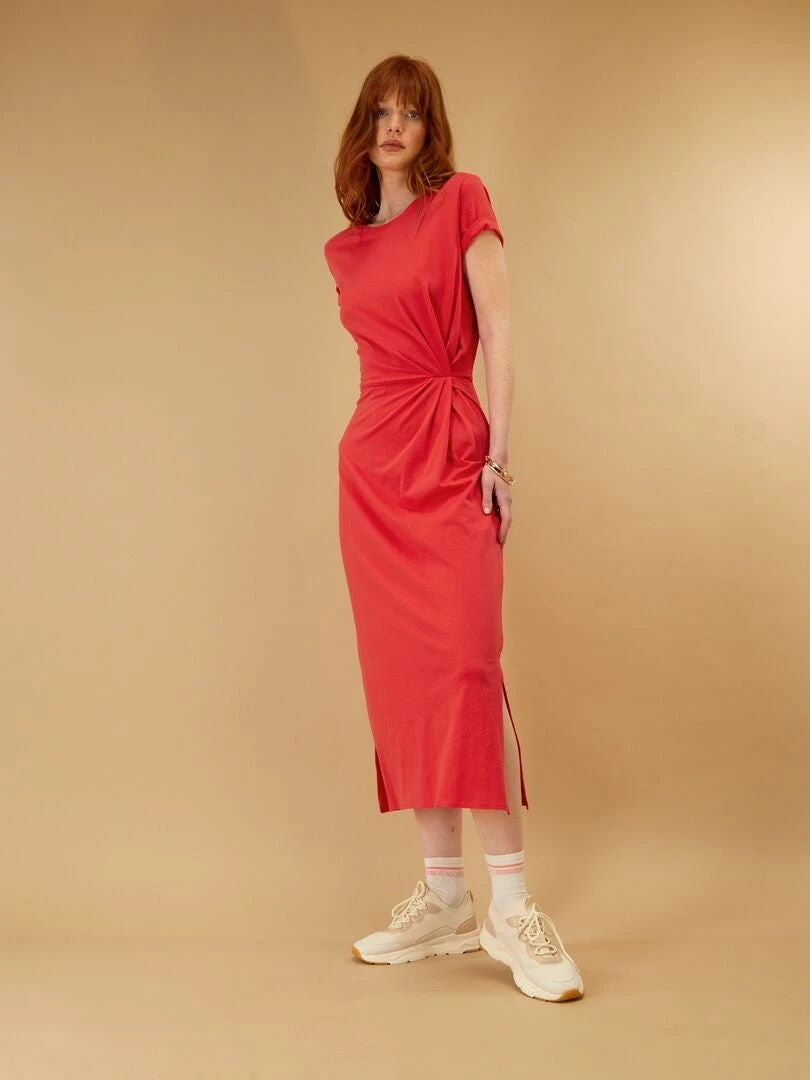 Vestido Largo De Punto - Rojo 6 Vestido Largo De Punto - Rojo - Imagen 4