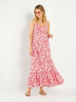 Vestido Largo Estampado Premamá - ROSA