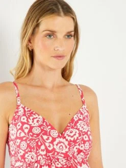 Vestido Largo Estampado Premamá - ROSA -TrendyModa Ventas vestido largo estampado premama rosa ael84 2 frb3