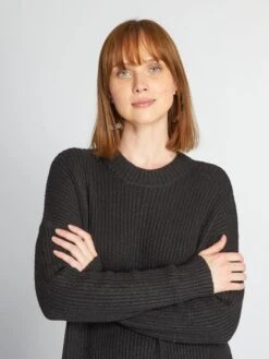 Vestido Largo Oversize De Canalé - NEGRO -TrendyModa Ventas vestido largo oversize de canale negro aea15 1 frb3