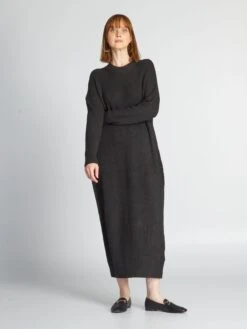 Vestido Largo Oversize De Canalé - NEGRO -TrendyModa Ventas vestido largo oversize de canale negro aea15 1 frb4