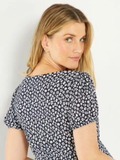 Vestido Largo Premamá De Flores - FLOR AZUL -TrendyModa Ventas vestido largo premama de flores flor azul avk37 1 frb2