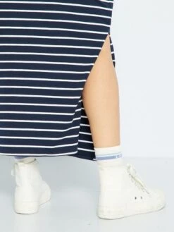 Vestido Largo Premamá 'rayas' - AZUL -TrendyModa Ventas vestido largo premama rayas azul zr548 7 frb3