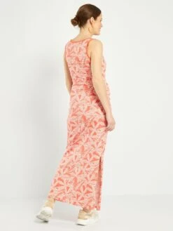 Vestido Largo Premamá 'rayas' - NARANJA -TrendyModa Ventas vestido largo premama rayas naranja zr548 1 frb3