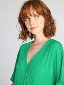 Vestido Largo Satinado - Verde -TrendyModa Ventas vestido largo satinado verde aem33 2 frb3