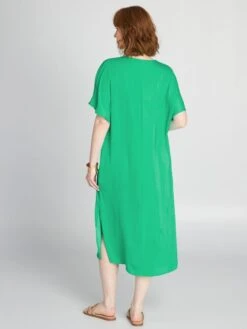 Vestido Largo Satinado - Verde -TrendyModa Ventas vestido largo satinado verde aem33 2 frb4