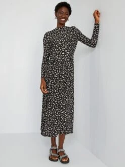 Vestido Largo Vaporoso Con Motivo - NEGRO 13 Vestido Largo Vaporoso Con Motivo - NEGRO -TrendyModa Ventas vestido largo vaporoso con motivo negro yv597 3 frb6