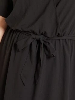 Vestido Midi De Crespón - Negro -TrendyModa Ventas vestido midi de crespon negro zh206 1 frb6