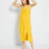 Vestido Midi De Tirantes Finos - AMARILLO -TrendyModa Ventas vestido midi de tirantes finos amarillo zk459 2 frb1