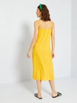 Vestido Midi De Tirantes Finos - AMARILLO -TrendyModa Ventas vestido midi de tirantes finos amarillo zk459 2 frb3