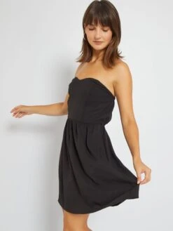 Vestido Palabra De Honor - Negro