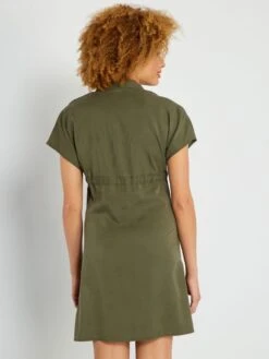 Vestido Premamá Camisero - KAKI -TrendyModa Ventas vestido premama camisero kaki zn925 2 frb3