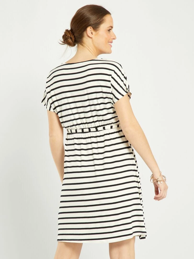 Vestido Premamá Con Cuello De Pico - BLANCO 5 Vestido Premamá Con Cuello De Pico - BLANCO - Imagen 3