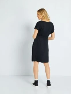 Vestido Premamá Con Cuello De Pico - Negro -TrendyModa Ventas vestido premama con cuello de pico negro zq432 4 frb4