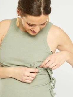 Vestido Premamá Con Manga Americana - Gris -TrendyModa Ventas vestido premama con manga americana gris ael06 2 frb3