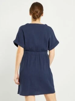 Vestido Premamá De Gasa De Algodón - Negro Iris -TrendyModa Ventas vestido premama de gasa de algodon negro iris ael70 2 frb3