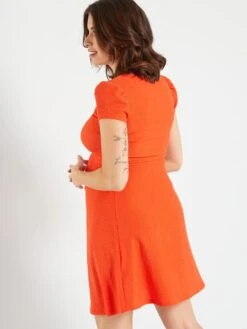 Vestido Premamá De Manga Corta - Rojo -TrendyModa Ventas vestido premama de manga corta rojo zr553 2 frb4