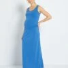 Vestido Premamá Largo - AZUL -TrendyModa Ventas vestido premama largo azul zr548 6 frb1