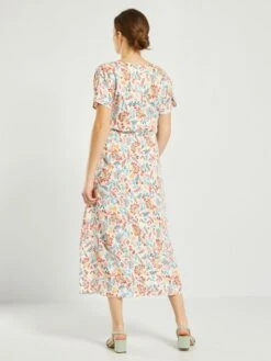 Vestido Premamá Largo Y Estampado - BLANCO -TrendyModa Ventas vestido premama largo y estampado blanco aej55 1 frb3