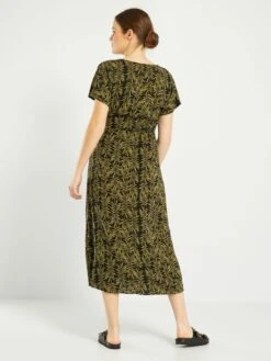 Vestido Premamá Largo Y Estampado - NEGRO -TrendyModa Ventas vestido premama largo y estampado negro aej55 2 frb3