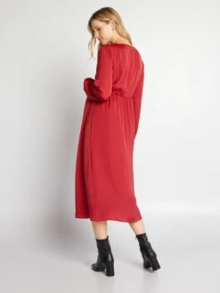 Vestido Premamá Largo Y Satinado - Rojo -TrendyModa Ventas vestido premama largo y satinado rojo ajt62 4 frb3