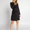 Vestido Premamá Midi De Punto - Negro -TrendyModa Ventas vestido premama midi de punto negro ajt60 1 frb1
