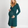 Vestido Premamá Midi De Punto - VERDE -TrendyModa Ventas vestido premama midi de punto verde ajt60 2 frb1