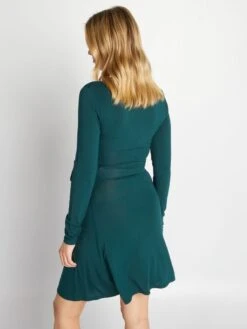 Vestido Premamá Midi De Punto - VERDE -TrendyModa Ventas vestido premama midi de punto verde ajt60 2 frb2