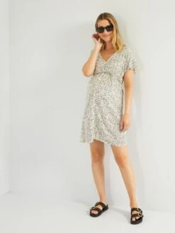 Vestido Premamá Recto Liso - BLANCO