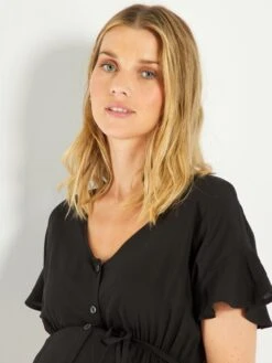 Vestido Premamá Recto Liso - Negro -TrendyModa Ventas vestido premama recto liso negro aej52 3 frb2