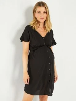 Vestido Premamá Recto Liso - Negro -TrendyModa Ventas vestido premama recto liso negro aej52 3 frb4