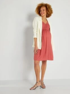 Vestido Premamá - Rojo Polvo -TrendyModa Ventas vestido premama rojo polvo zn944 4 frb2