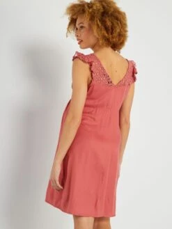 Vestido Premamá - Rojo Polvo -TrendyModa Ventas vestido premama rojo polvo zn944 4 frb4