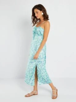 Vestido Satinado Con Tirantes Finos 'JDY' - AZUL -TrendyModa Ventas vestido satinado con tirantes finos jdy azul ale19 1 frb2