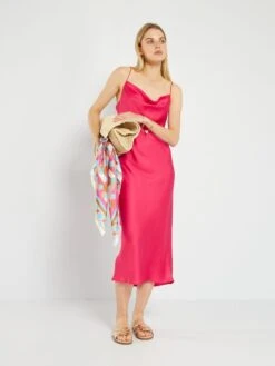 Vestido Satinado - Rosa