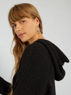 Vestido Tipo Jersey De Canalé Con Capucha - NEGRO 9 Vestido Tipo Jersey De Canalé Con Capucha - NEGRO -TrendyModa Ventas vestido tipo jersey de canale con capucha negro aeq69 1 frb4