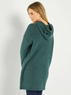 Vestido Tipo Jersey De Canalé Con Capucha - VERDE -TrendyModa Ventas vestido tipo jersey de canale con capucha verde aeq69 2 frb4