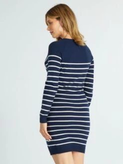 Vestido Tipo Jersey De Lactancia - AZUL -TrendyModa Ventas vestido tipo jersey de lactancia azul ajt46 2 frb4