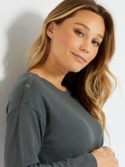 Vestido Tipo Jersey De Lactancia De Punto Suave - KAKI -TrendyModa Ventas vestido tipo jersey de lactancia de punto suave kaki zg811 2 frb4