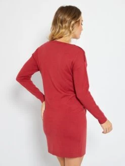 Vestido Tipo Jersey De Lactancia De Punto Suave - Rojo -TrendyModa Ventas vestido tipo jersey de lactancia de punto suave rojo zg811 4 frb4