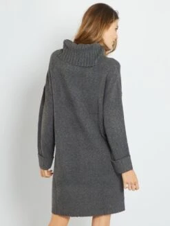 Vestido Tipo Jersey - Gris -TrendyModa Ventas vestido tipo jersey gris zg599 3 frb3