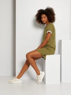 Vestido Tipo Sudadera De Punto 'JDY' - KAKI