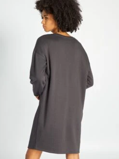 Vestido Tipo Sudadera Estampado - NEGRO -TrendyModa Ventas vestido tipo sudadera estampado negro ajf05 2 frb3