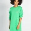 Vestido Tipo Sudadera Estampado - VERDE -TrendyModa Ventas vestido tipo sudadera estampado verde ajf05 1 frb1
